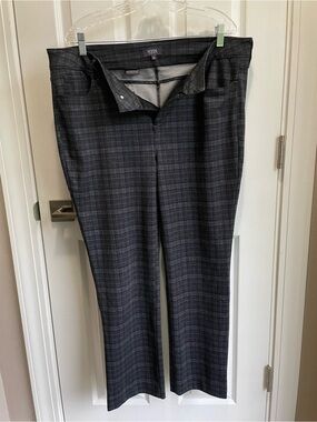 NYDJ Women's Black and Gray Plaid Dress Pants